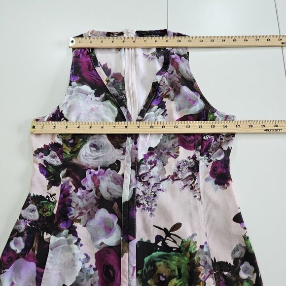 Nanette Lepore Top Women US 8 Floral Fitted Zip Back Sleeveless Summer Boho FLAW - Picture 4 of 16